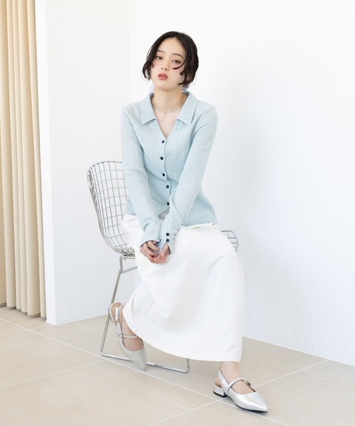 RAGEBLUE（レイジブルー）の「ジャガードコンパクトポロカーディガン（カーディガン/ボレロ・レディース・ブラック/ライトブルー/ホワイト・FREE）」の22枚目の写真