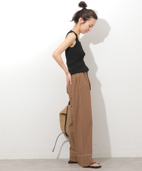 JOURNAL STANDARD relume（ジャーナルスタンダード　レリューム）の「パイピングストライプパンツ（その他パンツ・レディース・ブラウン/ブルー系その他/ネイビー・FREE）」の6枚目の写真