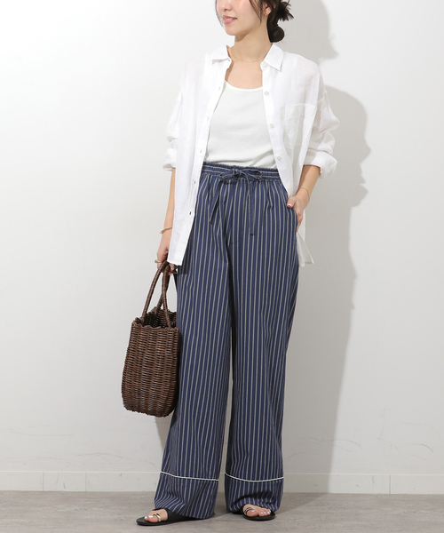 JOURNAL STANDARD relume（ジャーナルスタンダード　レリューム）の「パイピングストライプパンツ（その他パンツ・レディース・ブラウン/ブルー系その他/ネイビー・FREE）」の11枚目の写真