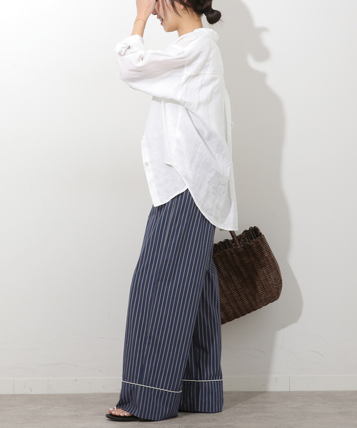 JOURNAL STANDARD relume（ジャーナルスタンダード　レリューム）の「パイピングストライプパンツ（その他パンツ・レディース・ブラウン/ブルー系その他/ネイビー・FREE）」の12枚目の写真