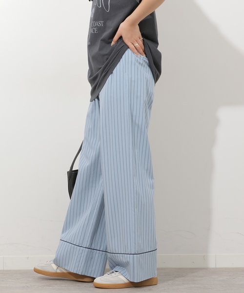 JOURNAL STANDARD relume（ジャーナルスタンダード　レリューム）の「パイピングストライプパンツ（その他パンツ・レディース・ブラウン/ブルー系その他/ネイビー・FREE）」の22枚目の写真