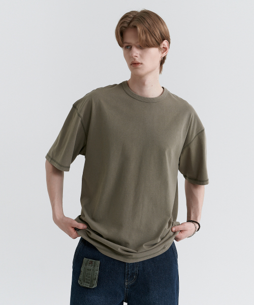 MAGOODGAN(メックウッドガン)の「スウェグバー3590ピグメントレボリューションオーバーサイズカーキ半袖Tシャツ(Tシャツ/カットソー・レディース・その他・SMALL/MEDIUM/LARGE/X-LARGE)」の4枚目の写真