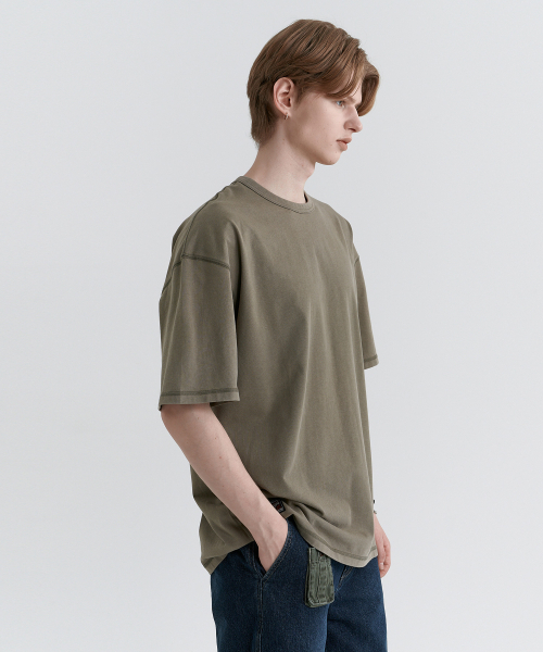 MAGOODGAN(メックウッドガン)の「スウェグバー3590ピグメントレボリューションオーバーサイズカーキ半袖Tシャツ(Tシャツ/カットソー・レディース・その他・SMALL/MEDIUM/LARGE/X-LARGE)」の5枚目の写真
