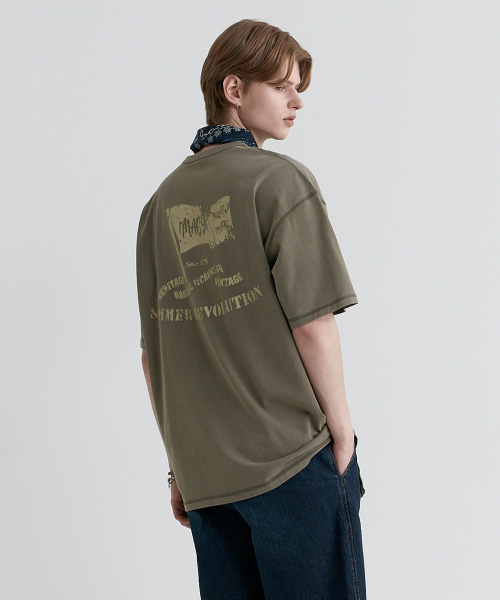 MAGOODGAN(メックウッドガン)の「スウェグバー3590ピグメントレボリューションオーバーサイズカーキ半袖Tシャツ(Tシャツ/カットソー・レディース・その他・SMALL/MEDIUM/LARGE/X-LARGE)」の6枚目の写真