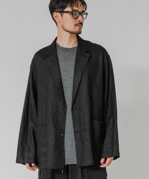 URBAN RESEARCH（アーバンリサーチ）の「LINEN SHIRTS JACKET（その他アウター・メンズ・ブラック/ベージュ/ネイビー・MEDIUM/LARGE）」の2枚目の写真