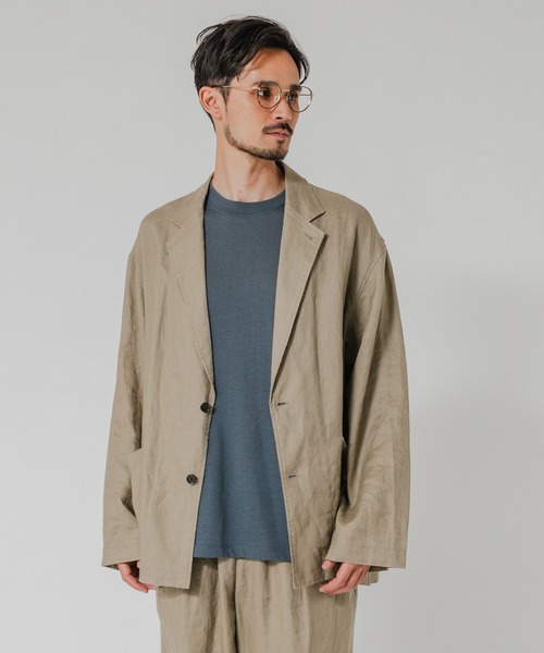 URBAN RESEARCH（アーバンリサーチ）の「LINEN SHIRTS JACKET（その他アウター・メンズ・ブラック/ベージュ/ネイビー・MEDIUM/LARGE）」の2枚目の写真