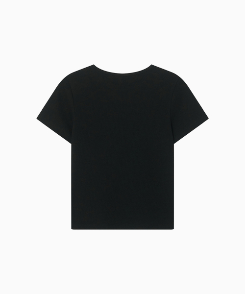 OHESHIO(オヘシオ)の「BASIC SLIM RIBBED T-SHIRT, BLACK(Tシャツ/カットソー・レディース・その他・FREE)」の5枚目の写真