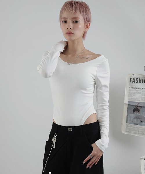 Ulysses(ユリシス)の「バックオープンボディスーツ(Tシャツ/カットソー・レディース・ホワイト/グレー・F)」の20枚目の写真