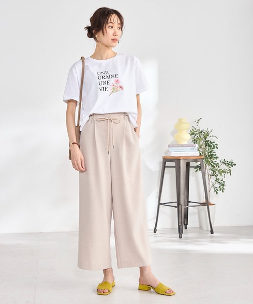 GALLORIA(ギャローリア)の「【plantica×GALLORIAコラボ】花束プリントTシャツ(Tシャツ/カットソー・レディース・ライトブルー/オフホワイト・S/M/LL/L)」の3枚目の写真