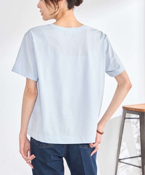 GALLORIA(ギャローリア)の「【plantica×GALLORIAコラボ】花束プリントTシャツ(Tシャツ/カットソー・レディース・ライトブルー/オフホワイト・S/M/LL/L)」の7枚目の写真