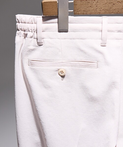 DESIGNWORKS（デザインワークス）の「【セットアップ対応】ピンタックイージーパンツ / 速乾性 / 防シワ性 / 形態安定性 / 通気性（スラックス・メンズ・ベージュ/ネイビー/ストライプ・44/46/48/50/52）」の12枚目の写真