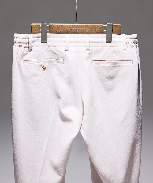 DESIGNWORKS（デザインワークス）の「【セットアップ対応】ピンタックイージーパンツ / 速乾性 / 防シワ性 / 形態安定性 / 通気性（スラックス・メンズ・ベージュ/ネイビー/ストライプ・44/46/48/50/52）」の14枚目の写真