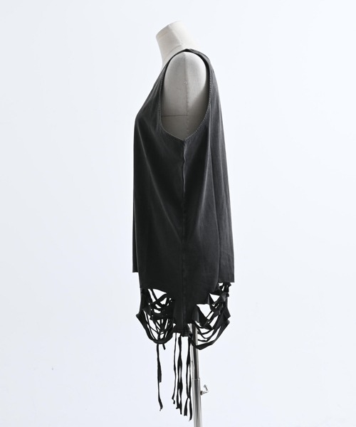 REFLEM(レフレム)の「『REFLEM/レフレム』ダメージタンクトップ(タンクトップ・レディース・A/チャコールグレー/ホワイト/ブラック・FREE)」の6枚目の写真