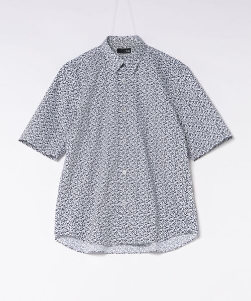 TAKA-Q(タカキュー)の「シャツ メンズ 半袖 ストレッチ 綿混 ブロード リーフ ややゆったり レギュラーカラー ややゆったり ルーズフィット (シャツ/ブラウス・メンズ・ネイビー・X-LARGE/LARGE/MEDIUM)」の7枚目の写真