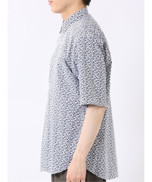 TAKA-Q(タカキュー)の「シャツ メンズ 半袖 ストレッチ 綿混 ブロード リーフ ややゆったり レギュラーカラー ややゆったり ルーズフィット (シャツ/ブラウス・メンズ・ネイビー・X-LARGE/LARGE/MEDIUM)」の13枚目の写真