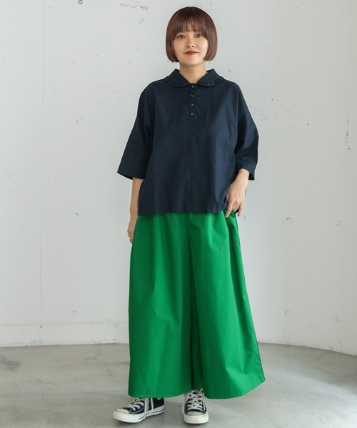 POU DOU DOU（プードゥドゥ）の「サイドラインパイピングフレアパンツ（その他パンツ・レディース・ネイビー/グリーン/ブラウン・3）」の17枚目の写真