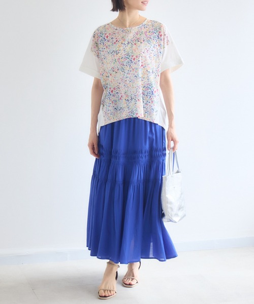 KATHARINE ROSS(キャサリンロス)の「【MADE IN JAPAN】ハーフスリーブカットソーMade With Liberty Fabrics(Tシャツ/カットソー・レディース・オフホワイト/ブラック・FREE)」の9枚目の写真