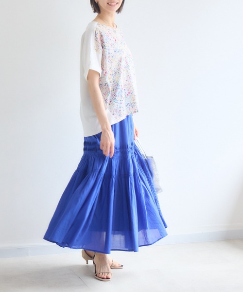 KATHARINE ROSS(キャサリンロス)の「【MADE IN JAPAN】ハーフスリーブカットソーMade With Liberty Fabrics(Tシャツ/カットソー・レディース・オフホワイト/ブラック・FREE)」の10枚目の写真