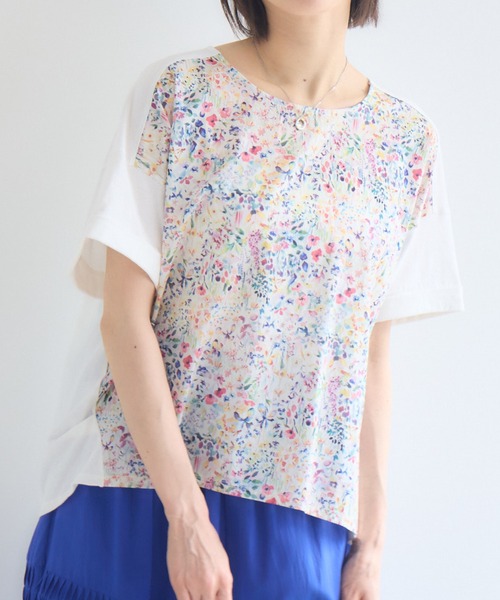 KATHARINE ROSS(キャサリンロス)の「【MADE IN JAPAN】ハーフスリーブカットソーMade With Liberty Fabrics(Tシャツ/カットソー・レディース・オフホワイト/ブラック・FREE)」の4枚目の写真