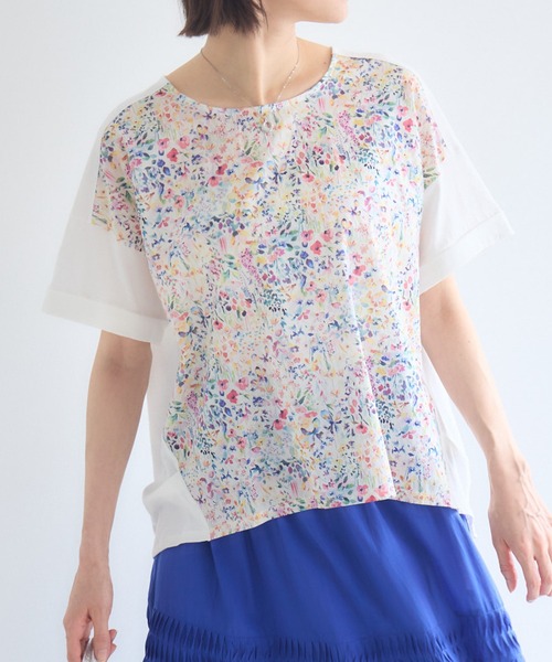 KATHARINE ROSS(キャサリンロス)の「【MADE IN JAPAN】ハーフスリーブカットソーMade With Liberty Fabrics(Tシャツ/カットソー・レディース・オフホワイト/ブラック・FREE)」の5枚目の写真