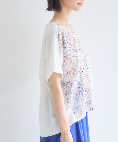 KATHARINE ROSS(キャサリンロス)の「【MADE IN JAPAN】ハーフスリーブカットソーMade With Liberty Fabrics(Tシャツ/カットソー・レディース・オフホワイト/ブラック・FREE)」の6枚目の写真