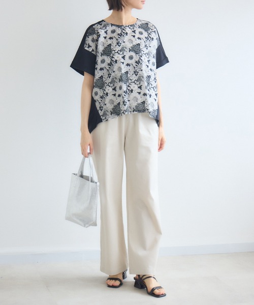 KATHARINE ROSS(キャサリンロス)の「【MADE IN JAPAN】ハーフスリーブカットソーMade With Liberty Fabrics(Tシャツ/カットソー・レディース・オフホワイト/ブラック・FREE)」の20枚目の写真