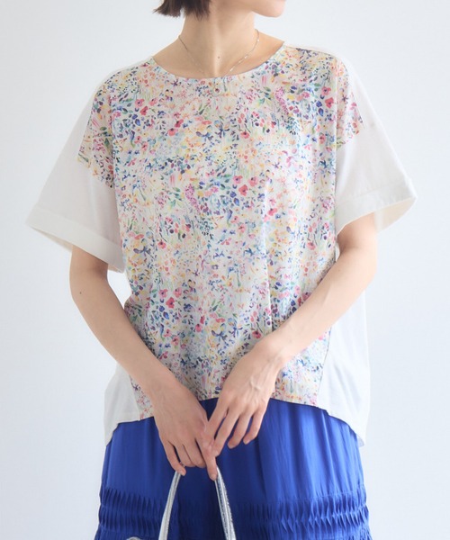 KATHARINE ROSS(キャサリンロス)の「【MADE IN JAPAN】ハーフスリーブカットソーMade With Liberty Fabrics(Tシャツ/カットソー・レディース・オフホワイト/ブラック・FREE)」の3枚目の写真