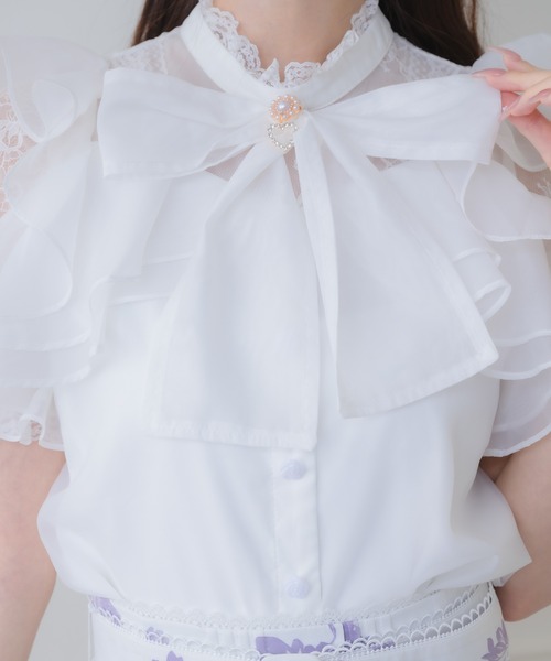 couture BY ROJITA(クチュールバイロジータ)の「ラッフルシアーブラウス(シャツ/ブラウス・レディース・ホワイト/ブラック/ピンクベージュ/その他・FREE)」の22枚目の写真