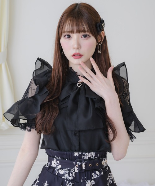 couture BY ROJITA(クチュールバイロジータ)の「ラッフルシアーブラウス(シャツ/ブラウス・レディース・ホワイト/ブラック/ピンクベージュ/その他・FREE)」の12枚目の写真