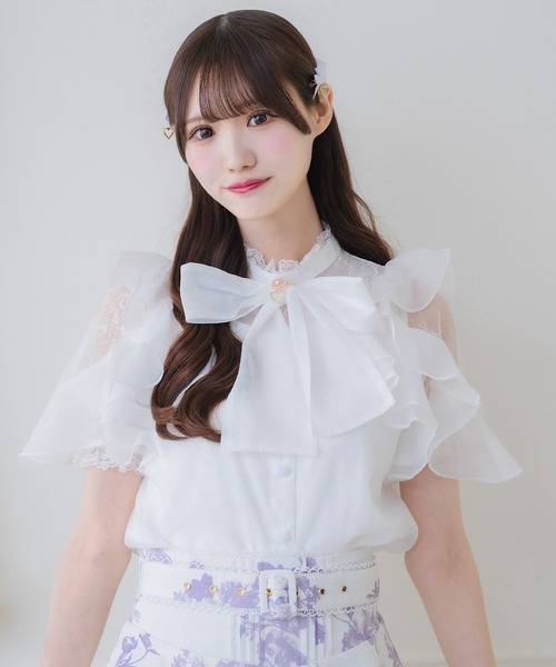 couture BY ROJITA(クチュールバイロジータ)の「ラッフルシアーブラウス(シャツ/ブラウス・レディース・ホワイト/ブラック/ピンクベージュ/その他・FREE)」の5枚目の写真