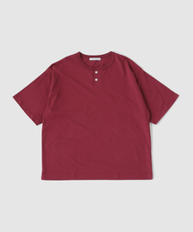 シルケット 2ボタン ヘンリネック Tシャツ