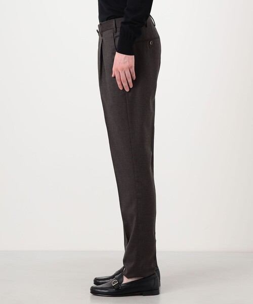 PT TORINO（ピーティートリノ）の「PT TRINO GENTS ウールストレッチ 1プリーツスラックス（スラックス・メンズ・ブラウン/チャコールグレー・48/46）」の6枚目の写真