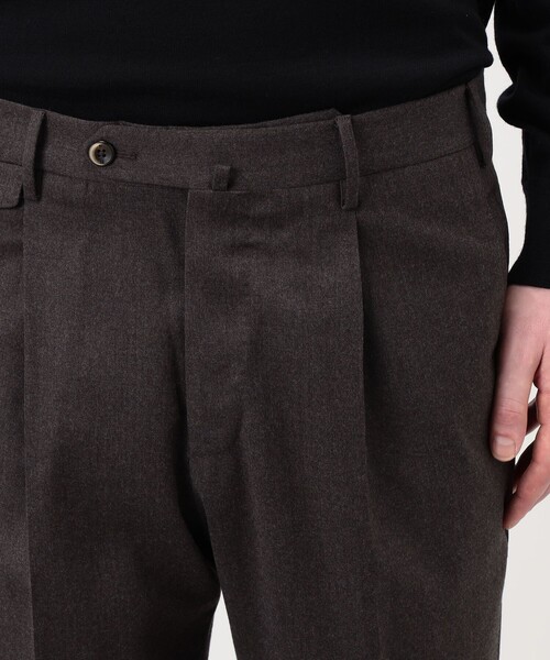 PT TORINO（ピーティートリノ）の「PT TRINO GENTS ウールストレッチ 1プリーツスラックス（スラックス・メンズ・ブラウン/チャコールグレー・48/46）」の8枚目の写真