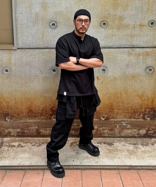 A NOTHING（アナッシング）の「S-C OPEN HENLEY-NECK 1/2 TEE (Charcoal)（Tシャツ/カットソー・メンズ・その他・SMALL/MEDIUM/LARGE）」の5枚目の写真