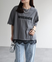 ロゴプリントレースドッキングTee / Tシャツ