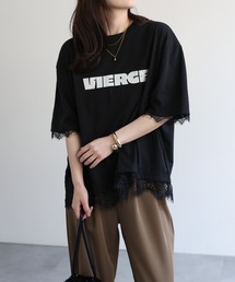 ロゴプリントレースドッキングTee / Tシャツ