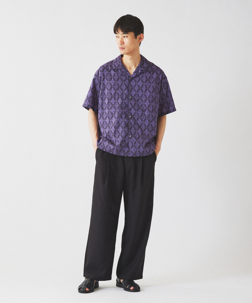 JOURNAL STANDARD relume(ジャーナルスタンダード レリューム)の「インディアパターン 総柄 オープンカラー 半袖シャツ(シャツ/ブラウス・メンズ・グリーン/ブラウン/イエロー/パープル・LARGE/MEDIUM)」の13枚目の写真