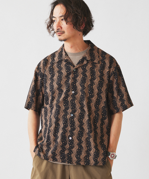 JOURNAL STANDARD relume(ジャーナルスタンダード レリューム)の「インディアパターン 総柄 オープンカラー 半袖シャツ(シャツ/ブラウス・メンズ・グリーン/ブラウン/イエロー/パープル・LARGE/MEDIUM)」の16枚目の写真