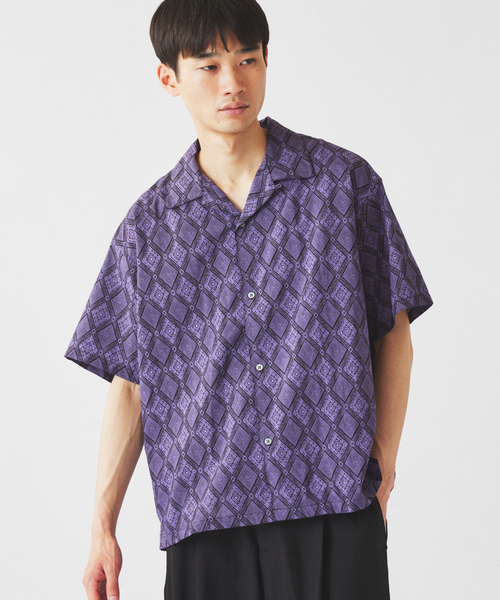 JOURNAL STANDARD relume(ジャーナルスタンダード レリューム)の「インディアパターン 総柄 オープンカラー 半袖シャツ(シャツ/ブラウス・メンズ・グリーン/ブラウン/イエロー/パープル・LARGE/MEDIUM)」の22枚目の写真