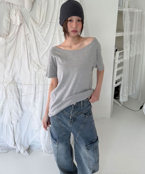 4INT.(フォイント)の「ウォッシュド カーゴ デニム ワイドパンツ(デニムパンツ・レディース・ブルー・L/M/S)」の17枚目の写真