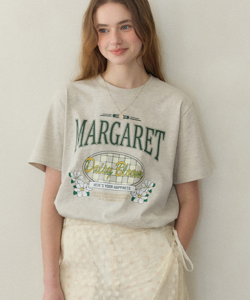 OURHOPE(アワーホープ)の「チェックボードマーガレットTシャツ - オートミール(Tシャツ/カットソー・レディース・オートミール・1(S))」の2枚目の写真