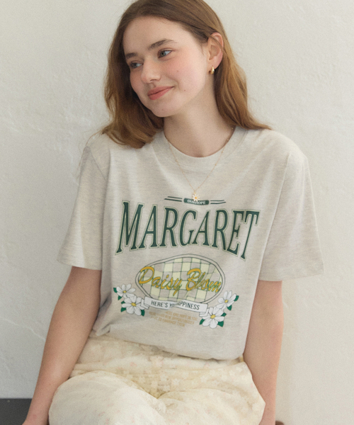 OURHOPE(アワーホープ)の「チェックボードマーガレットTシャツ - オートミール(Tシャツ/カットソー・レディース・オートミール・1(S))」の3枚目の写真