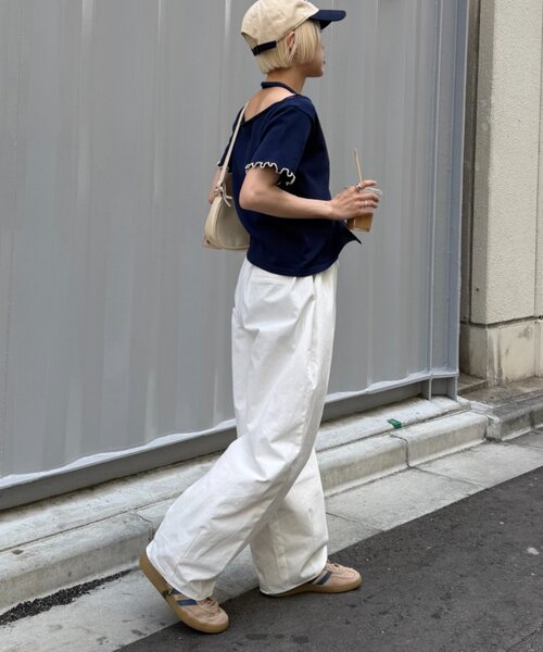 w closet(ダブルクローゼット)の「【5色展開】ホルタードッキングレイヤードニットT(ニット/セーター・レディース・ピンク/グリーン/アイボリー/イエロー/ネイビー・FREE)」の15枚目の写真