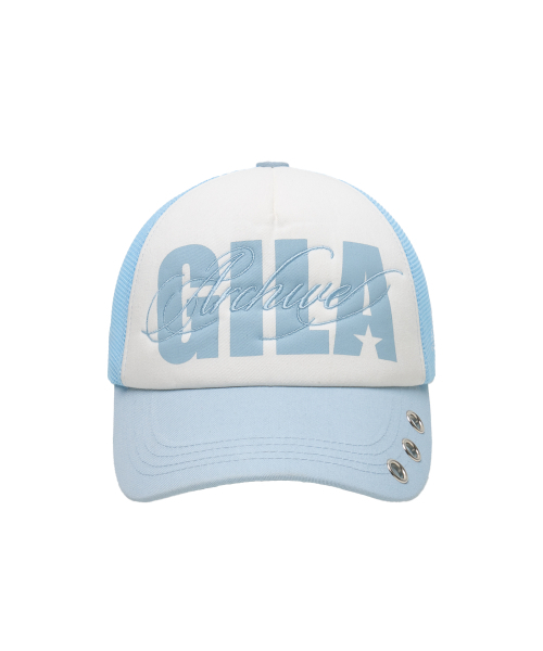 GILAARCHIVE(ギラアーカイブ)の「EYELET BOLD LOGO MESH CAP_SKY BLUE(キャップ・レディース・その他・FREE)」の5枚目の写真