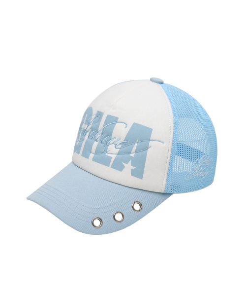 GILAARCHIVE(ギラアーカイブ)の「EYELET BOLD LOGO MESH CAP_SKY BLUE(キャップ・レディース・その他・FREE)」の6枚目の写真