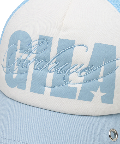 GILAARCHIVE(ギラアーカイブ)の「EYELET BOLD LOGO MESH CAP_SKY BLUE(キャップ・レディース・その他・FREE)」の8枚目の写真