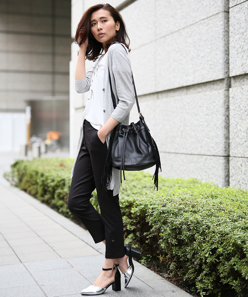 GLOBAL WORK（グローバルワーク）の「ナイロンレーヨンストレッチトラウザー/707482（その他パンツ・レディース・ブラック/ネイビー/グリーン/ピンク/ライトグレー/ブラウン・SMALL/MEDIUM/LARGE）」の9枚目の写真