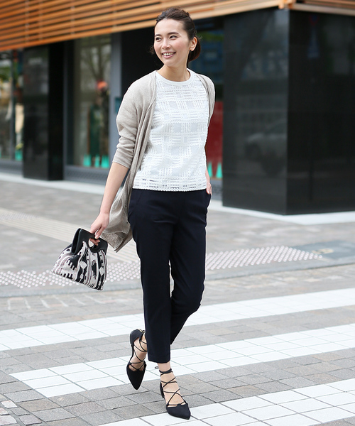 GLOBAL WORK（グローバルワーク）の「ナイロンレーヨンストレッチトラウザー/707482（その他パンツ・レディース・ブラック/ネイビー/グリーン/ピンク/ライトグレー/ブラウン・SMALL/MEDIUM/LARGE）」の14枚目の写真