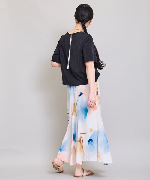 LHELBIE(レルビエ)の「フレアヘムナロースカート(スカート・レディース・アイボリー/ブラック・M)」の10枚目の写真