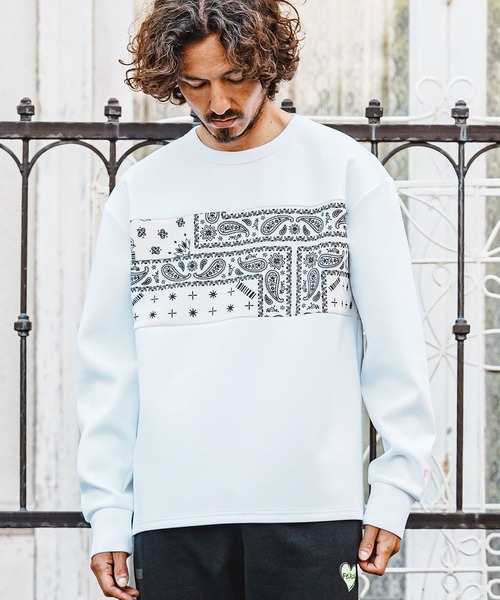 felkod(フィルコッド)の「msw1895- Bandana Panel Scuba Sweat スウェット トレーナー(F26A040)(スウェット・メンズ・ネイビー/ホワイト/ブラック・S/M/L)」の17枚目の写真